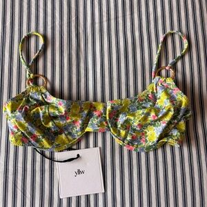 NWT YLLW swim Floral Print Bra - Multicolor